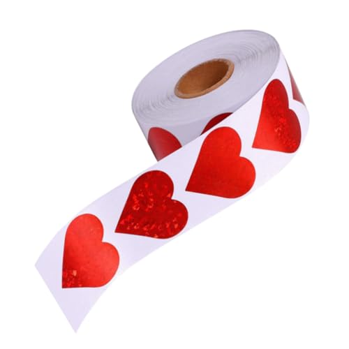 TEMPNAP 1 Rolle Herzförmige Selbstklebende Etiketten Dekorative Aufkleber für Valentinstag Bastelarbeiten Karten und Papiermaterial Leuchtende Farben von TEMPNAP