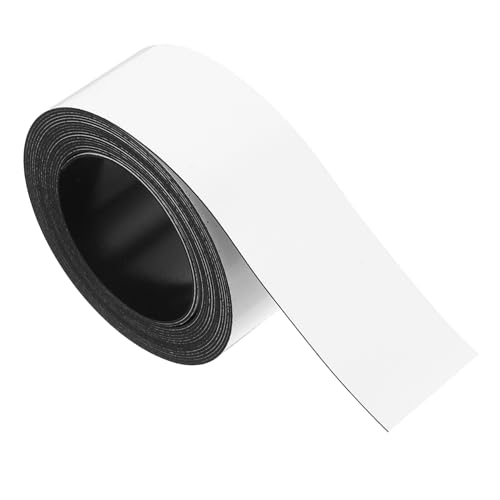 TEMPNAP 1 Rolle Magnetetiketten Magnetfeld Kits Füllmagnete Löschbare Etiketten Magnetmagnete Magnetrollenband Instrumentenmagnete Plattenband Regalband Klebeband Artikelband Gummi Weiß von TEMPNAP