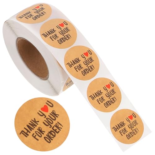 TEMPNAP 1 Rolle Runde Aufkleber aus Kraftpapier Selbstklebende Etiketten für und DIY Projekte für Partys Hochzeiten und Bäckereien B von TEMPNAP