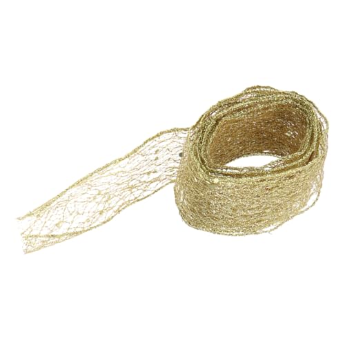 TEMPNAP 1 Rolle Weihnachtsband Band Für Kränze Bling Wrap Zum Basteln Gold Drahtband Glitzerndes Drahtband Maschenvergoldungsband Verdrahtetes Band Hochzeitsband Kranzband Golden Schnur TEMPNAP 1 Rolle Weihnachtsband Band Für Kränze Bling Wrap Zum Basteln Gold Drahtband Glitzerndes Drahtband Maschenvergoldungsband Verdrahtetes Band Hochzeitsband Kranzband Golden Schnur von TEMPNAP