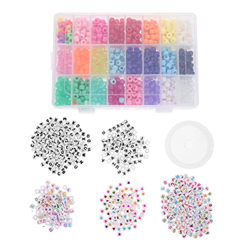 TEMPNAP 1 Satz DIY Buchstabenperlen Set Bunte Spacer Perlen für Armband und Halskette für Kreative Handwerksprojekte und von TEMPNAP
