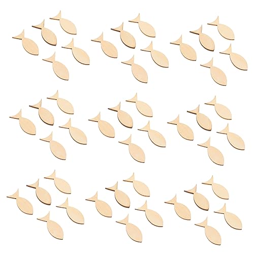 TEMPNAP 1 Satz Holzfische Dekoration Holzscheiben Zum Basteln Unbearbeitete Holzchips Für Diy Projekte Geeignet Für Kreative Bastelideen Und Tischdekoration 100 Stück von TEMPNAP