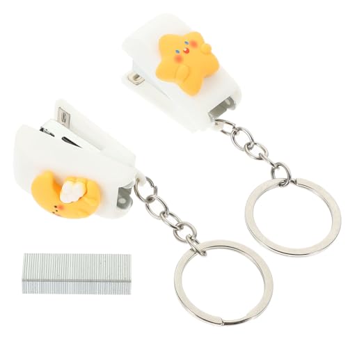 TEMPNAP 1 Satz Mini Heftgerät Teiliges mit Niedlichen Designs Gelbe Sterne Süßer Mond für Büro und Schule Hochwertiges Leicht für Heimwerker und Bürobedarf von TEMPNAP
