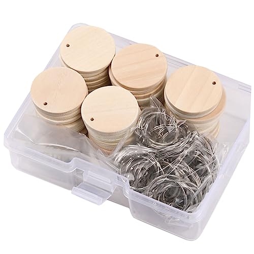 TEMPNAP 1 Satz Runder Holzschlüsselanhänger Set Unfertige Holzscheiben für DIY für Bastelprojekte Dekoration und mit Loch für Einfache Befestigung TEMPNAP 1 Satz Runder Holzschlüsselanhänger Set Unfertige Holzscheiben für DIY für Bastelprojekte Dekoration und mit Loch für Einfache Befestigung von TEMPNAP