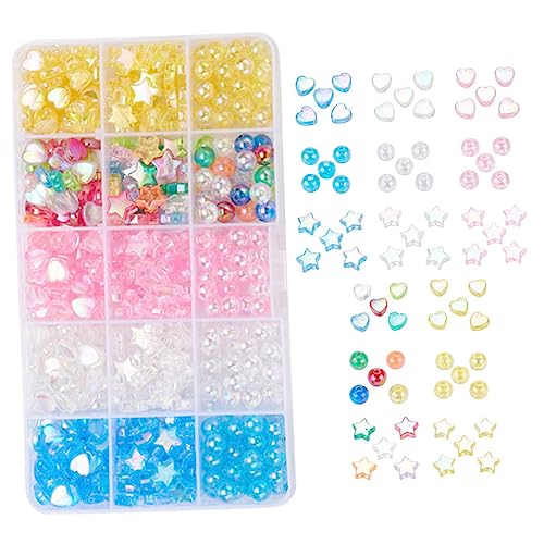TEMPNAP 1 Schachtel DIY Acrylperlen für Armbänder und Bunte Spacer Beads für Schmuckherstellung Herz und Stern Designs für Kreative Bastelprojekte TEMPNAP 1 Schachtel DIY Acrylperlen für Armbänder und Bunte Spacer Beads für Schmuckherstellung Herz und Stern Designs für Kreative Bastelprojekte von TEMPNAP