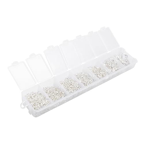 TEMPNAP 1 Schachtel DIY Schmuckzubehör Set Offene Sprungringe für Schlüsselanhänger und Handwerk Silberne Verbindungselemente für Armbänder und Mehr mit Verschiedenen TEMPNAP 1 Schachtel DIY Schmuckzubehör Set Offene Sprungringe für Schlüsselanhänger und Handwerk Silberne Verbindungselemente für Armbänder und Mehr mit Verschiedenen von TEMPNAP