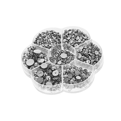 TEMPNAP 1 Schachtel Halbrunde Kunstperlen für DIY Bastelarbeiten Silberne Schmuckaccessoires Resin für Kleidung Taschen Schuhe Nageldesign und Mehr von TEMPNAP