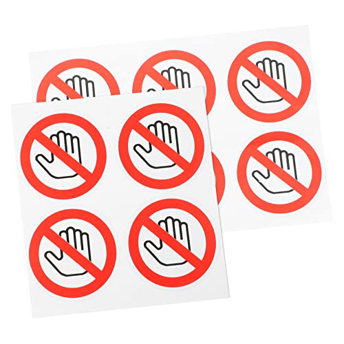 TEMPNAP 10 Stück Do Not Touch Aufkleber Selbstklebende Warnetiketten Sicherheitszeichen für Geräte Durchmesser Geeignet für Lager und Langlebig und Stark Haftend von TEMPNAP