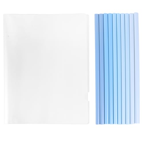 TEMPNAP 10 Stück Dokumentenmappe mit Zugstange Teiliges Kunststoffordner mit Hebelclips für Bewerbungen und Präsentationen Farblich Abgestuft Blau Langlebig und Bruchsicher von TEMPNAP
