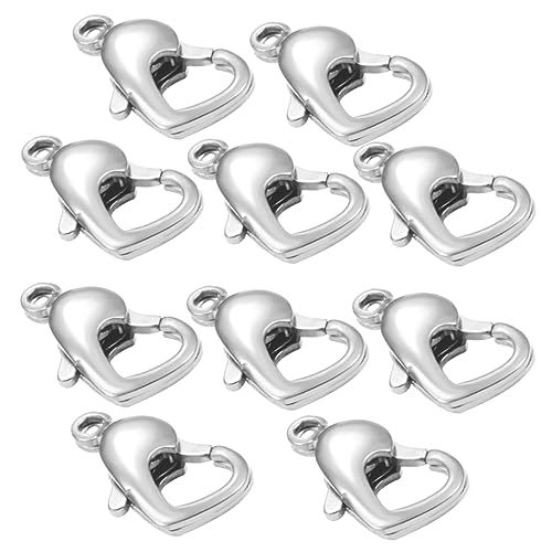 TEMPNAP 10 Stück Herzförmiger Edelstahlverschluss für Schmuck Teiliges DIY und Armbandverbindungen Langlebig und Installieren für Kreative Projekte von TEMPNAP