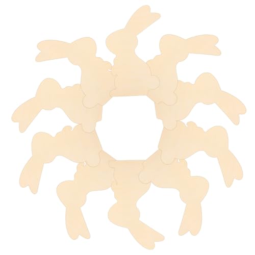 TEMPNAP 10 Stück Holzspäne in Hasenform Bausatz Hase Ausgeschnitten Hasenornament Klein Handbemalt Hasenausschnitte Formen Material Für Geformt Kaninchen- Leer von TEMPNAP