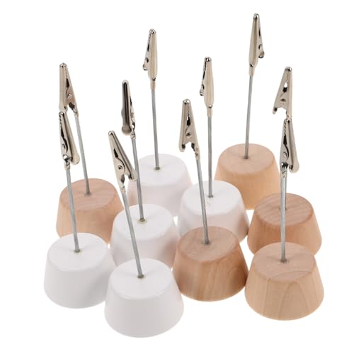 TEMPNAP 10 Stück Memo-notizhalter Mit Holzsockel Und Krokodilklemme Für Den Schreibtisch, Tischnummernhalter, Tischkartenständer Für Hochzeiten Und Geburtstage TEMPNAP 10 Stück Memo-notizhalter Mit Holzsockel Und Krokodilklemme Für Den Schreibtisch, Tischnummernhalter, Tischkartenständer Für Hochzeiten Und Geburtstage von TEMPNAP