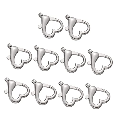TEMPNAP 10 Stück Teiliges Herzförmige Metallschnallen für Taschen Koffer Diy Zubehör Silber Nr Langlebig Leicht für Kreative Projekte von TEMPNAP