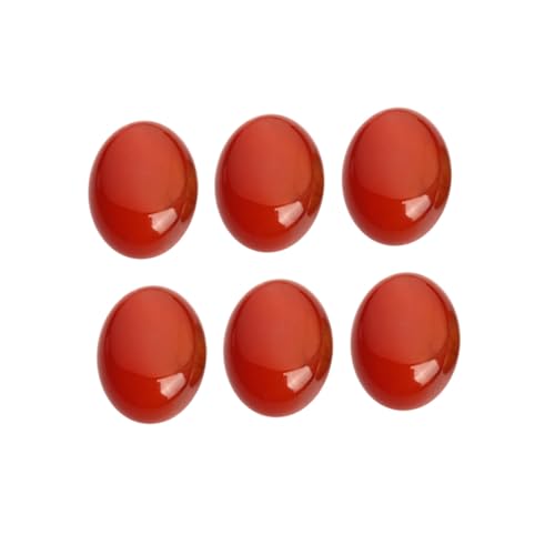TEMPNAP 10 Stück Teiliges Rote Ovale Achatstein Cabochons Flache Basis Schmucksteine für DIY Schmuckzubehör Vielseitige Bastelsteine für Ringe Ohrringe Uhren und Dekorationen von TEMPNAP