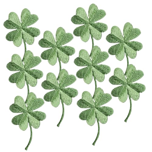 TEMPNAP 10 Stück Vier -blätter -graspaste -blume Applizierte Blumen Hut-patch Gestickte Aufnäher Kleidungsversorgung Kleidungsflicken Für Kleidung Hüte Bestickt Stoff Green TEMPNAP 10 Stück Vier -blätter -graspaste -blume Applizierte Blumen Hut-patch Gestickte Aufnäher Kleidungsversorgung Kleidungsflicken Für Kleidung Hüte Bestickt Stoff Green von TEMPNAP