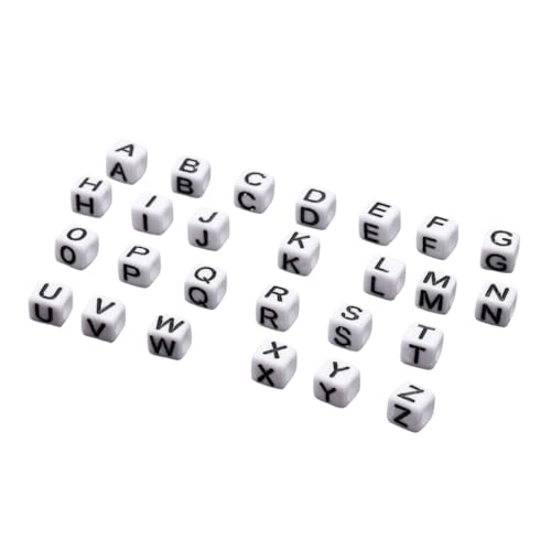TEMPNAP 100 Stück Acryl Buchstaben Perlen Quadratisch DIY Schmuck Bastelperlen für Armbänder Ketten Auffädeln Bastelzubehör Monochrome Alphabet Anhänger TEMPNAP 100 Stück Acryl Buchstaben Perlen Quadratisch DIY Schmuck Bastelperlen für Armbänder Ketten Auffädeln Bastelzubehör Monochrome Alphabet Anhänger von TEMPNAP
