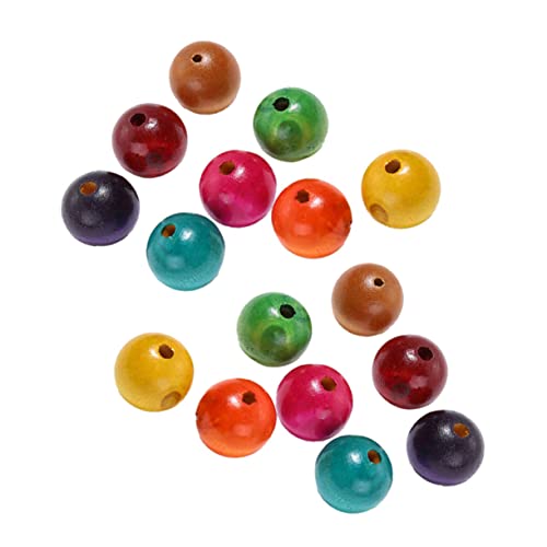 TEMPNAP 100 Stück Bunte Runde Holzperlen Durchmesser Natürliche DIY Bastelperlen für Schmuckherstellung Kreative Handwerksprojekte und Dekoration von TEMPNAP