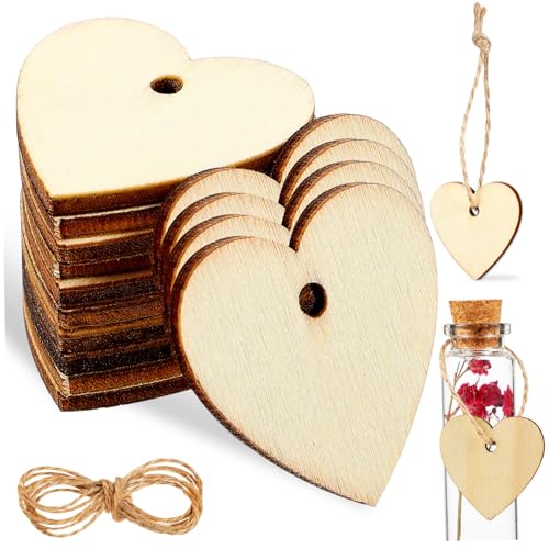 TEMPNAP 100 Stück Holzherzen zum Basteln mit Juteschnur Glatte Holzscheiben Herzform Natürliche Holzplättchen für DIY Geschenkanhänger Hochzeits und Partydeko Gravierbar Vielseitig TEMPNAP 100 Stück Holzherzen zum Basteln mit Juteschnur Glatte Holzscheiben Herzform Natürliche Holzplättchen für DIY Geschenkanhänger Hochzeits und Partydeko Gravierbar Vielseitig von TEMPNAP