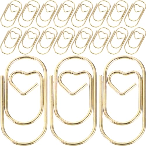 TEMPNAP 100 Stück Metall Büroklammern Kleine Dekorative Clips für Zuhause und Büro Markieren von Dokumenten und Büchern Leicht und Robust Goldfarbe von TEMPNAP