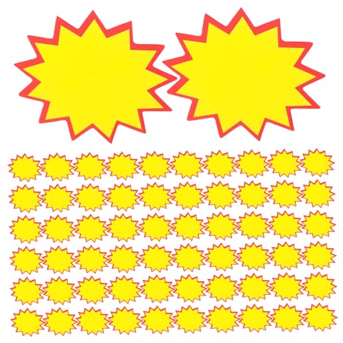 TEMPNAP 100 Stück Preisschild Preiszeichen Verkaufsschilder Kleine Einzelhandelszeichen Einkaufsschilder Verkaufsaufkleber Verkaufsanhänger für den Einzelhandel Papier Yellow von TEMPNAP