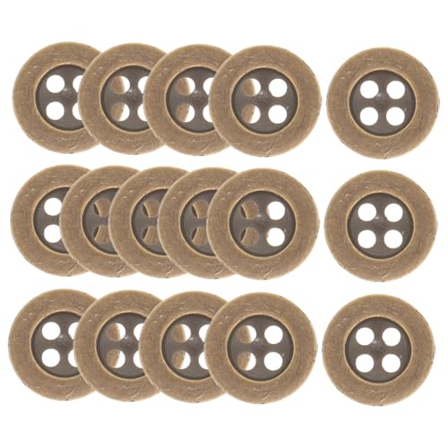TEMPNAP 100 Stück Retro Kunststoffknöpfe Goldene und Kupferfarbene Flache Nähknöpfe Vielseitig für DIY Handwerk Bastelprojekte und Bekleidungsdekoration von TEMPNAP