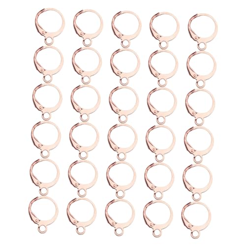 TEMPNAP 100 Stück Runde Ohrhaken aus Kupfer in Roségold Nickelfreie Legierungs Ohrringhaken für DIY Schmuckherstellung Geeignet zum Basteln von Ohrringen mit Charms und Perlen von TEMPNAP