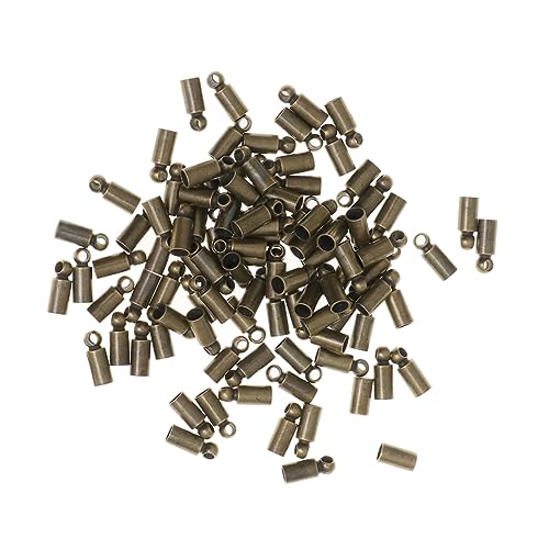 TEMPNAP 100Stücke Crimp Endkappen Kupfer für DIY Schmuckherstellung Stabile Quasten Mützen und Perlen für Halsketten Armbänder und Ohrringe von TEMPNAP