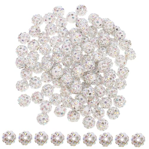 TEMPNAP 100Stücke Strass Perlen für Armbänder Funkelnde Bastelperlen mit Glitzereffekt Abstandshalter für DIY Schmuckherstellung für Projekte TEMPNAP 100Stücke Strass Perlen für Armbänder Funkelnde Bastelperlen mit Glitzereffekt Abstandshalter für DIY Schmuckherstellung für Projekte von TEMPNAP