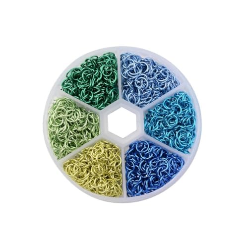TEMPNAP 1080 Stück Aluminium Jump Ringe Bunte Offene Sprungringe für Schmuckherstellung DIY Verbindungsringe Schmuckösen Anhänger Zubehör für Armband Halskette Anhänger von TEMPNAP