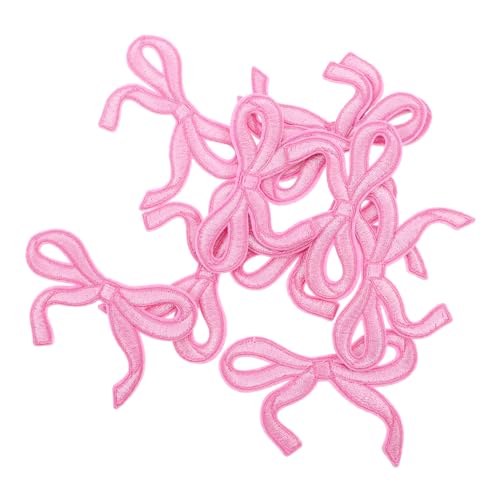 TEMPNAP 10Stücke Rosa Schleifen Patches zum Aufbügeln Vielseitige Stickerei Applikationen für Kleidung Rucksäcke Hüte und Jacken für DIY Projekte und Gestaltung von TEMPNAP