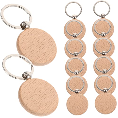 TEMPNAP 12 Stück Holz Schlüsselanhänger Rohlinge für DIY Bastelprojekte Unvollendete Schlüsselanhänger Holz für Personalisierungen und Kreative Dekorationen von TEMPNAP