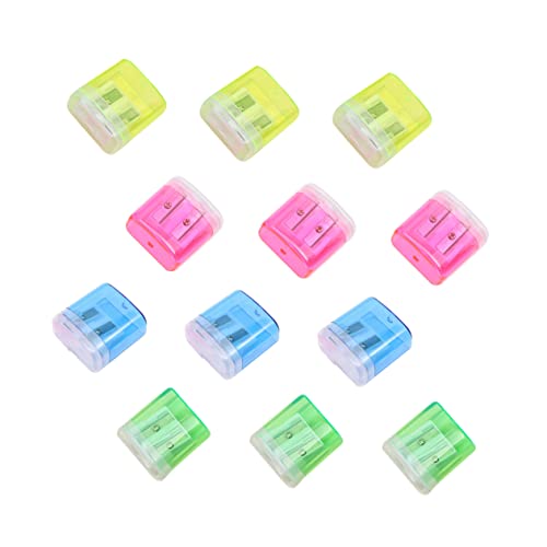 TEMPNAP 12 Stück Teiliges Set Bleistiftspitzer mit Doppelöffnung Handlicher Anspitzer für Transparentes Design Gelb Grün Blau für Schulbedarf und Bastelprojekte TEMPNAP 12 Stück Teiliges Set Bleistiftspitzer mit Doppelöffnung Handlicher Anspitzer für Transparentes Design Gelb Grün Blau für Schulbedarf und Bastelprojekte von TEMPNAP