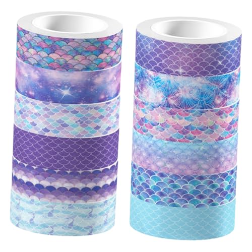 TEMPNAP 12Rollen Dekoratives Washi Tape Ästhetische DIY Papierbänder für Scrapbooking Journaling und Bastelprojekte Transparent Meerjungfrauen TEMPNAP 12Rollen Dekoratives Washi Tape Ästhetische DIY Papierbänder für Scrapbooking Journaling und Bastelprojekte Transparent Meerjungfrauen von TEMPNAP