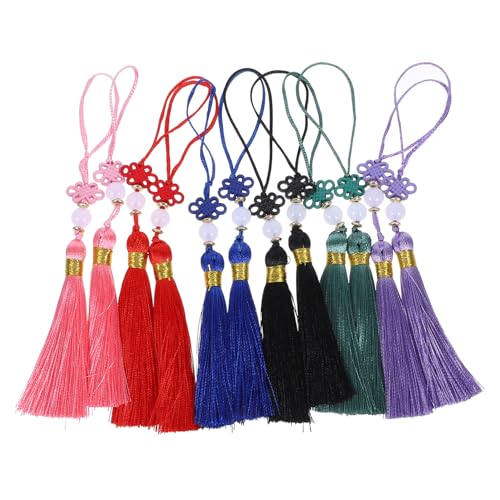 TEMPNAP 12Stücke Chinesische Knoten Quasten Anhänger DIY Lanyard für Schlüssel Dekoration Frühlingsfest Langlebig Farbenfroh von TEMPNAP