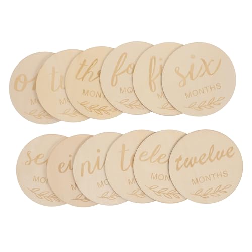 TEMPNAP 12Stücke Holz Fotokarten für Monatskarten zur Erinnerung Erste Jahr Unisex Hautfreundliches Holz für und Dekoration von TEMPNAP