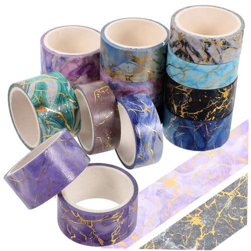 TEMPNAP 14Rollen Marmor Washi Klebeband Dekoratives Scrapbooking Klebeband für Journaling DIY Bastelarbeiten Leicht Abreißbar Hinterlässt für Projekte von TEMPNAP