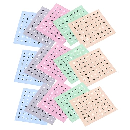 TEMPNAP 15 Blatt Kreative Buchstabenaufkleber Selbstklebende Dekorative Alphabet Sticker für Scrapbooking und DIY Projekte für Bastelarbeiten Bunten Farben Zufällige Farbe Zufällige Farbe von TEMPNAP