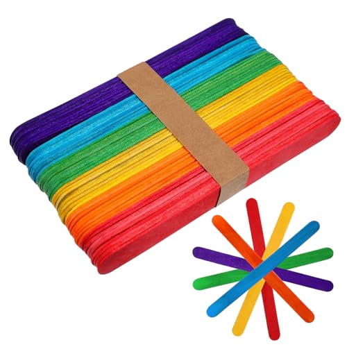 TEMPNAP 150Stücke Holz Bastelsticks für DIY Projekte Farbenfrohe für Handwerk Schule und Freizeit von TEMPNAP
