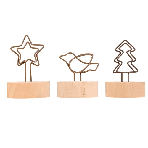 TEMPNAP 15Stücke Teiliges Holz Fotohalter mit Kreativen Designs für Notizen und Bilder Retro Memo Clips mit Baum und Sternmotiven für Hochzeiten Geburtstagsfeiern von TEMPNAP