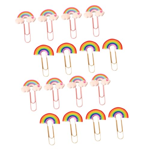 TEMPNAP 16 Stück Teiliges Bunte Clips PVC Softgummi Büroklammern Dekorative Büroklammern für Schule und Büro Stabil und Leicht für Notizen und Dokumente von TEMPNAP