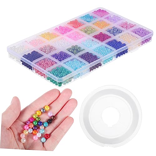 TEMPNAP 1960Stücke Bunte Künstliche Perlen Runde Bastelperlen mit Elastischem Band für DIY Schmuckherstellung für Armbänder und Dekorationen TEMPNAP 1960Stücke Bunte Künstliche Perlen Runde Bastelperlen mit Elastischem Band für DIY Schmuckherstellung für Armbänder und Dekorationen von TEMPNAP