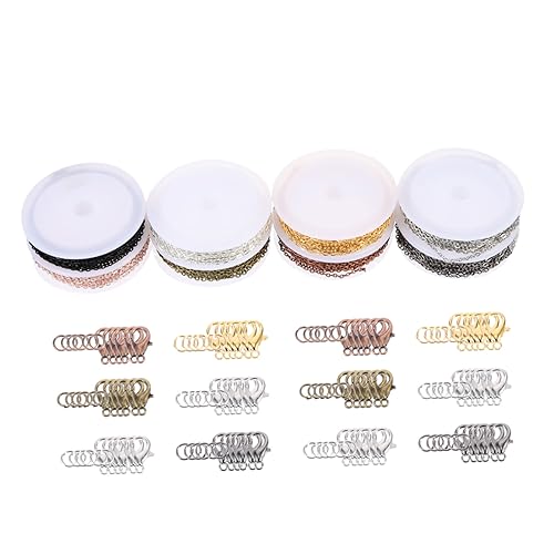 TEMPNAP 1Satz DIY Schmuck Kit Pulloverkette mit Hummerverschluss und Öffnungsringen für Farben für Kreative Schmuckherstellung und Bastelprojekte von TEMPNAP
