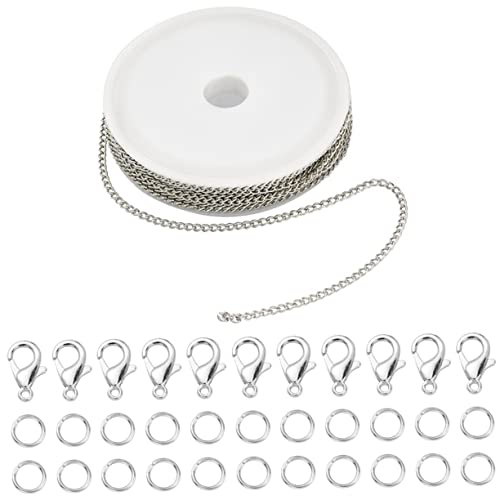 TEMPNAP 1Satz DIY Schmuckzubehör Empfindliche Eisenkette mit Hummerverschluss und Offenen Ringen für Armbänder Langlebig Individuell Anpassbar von TEMPNAP