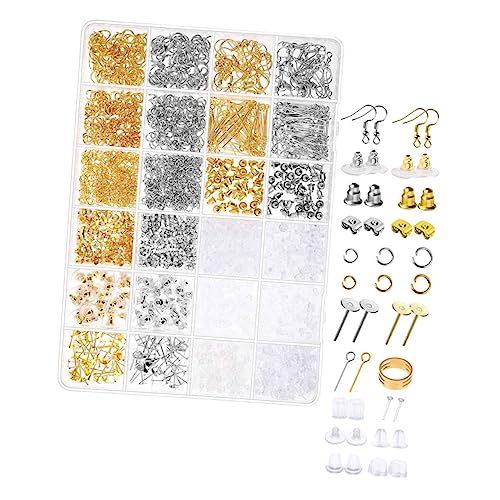 TEMPNAP 1Satz Ohrring Zubehör DIY Ohrring Materialien mit Ohrstöpseln und Ohrnadelzubehör für Schmuckherstellung für Designs und von TEMPNAP