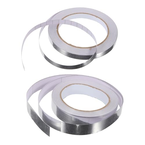 TEMPNAP 2 Rollen Dekoratives Metallband Selbstklebendes Klebeband für Scrapbooking und DIY Gebürstetem Silber Vielseitig Einsetzbar für und Journaling von TEMPNAP