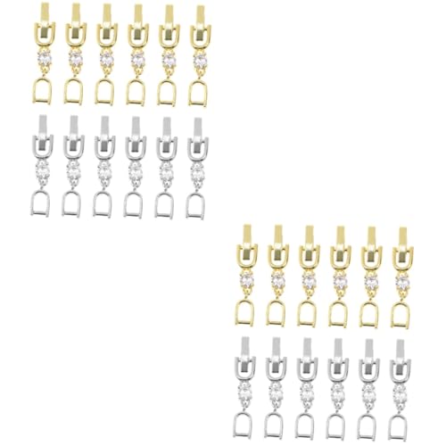 TEMPNAP 2 Sätze Halskettenverlängerungsverschlüsse Und Verschlüsse Halskettenverlängerungsverlängerungen Armbandverlängerung Uhrenarmbandverlängerungskette Für Spitzenglieder 12 Stücke * 2 von TEMPNAP