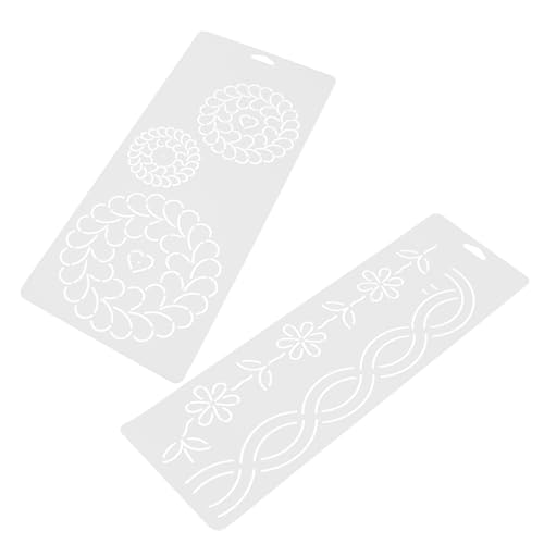 TEMPNAP 2 Stück Kreuzstichvorlage Quilt-Schneidevorlagen Quilt-Vorlagen Näh-Patchwork-Lineal DIY-Quiltvorlage Quiltwerkzeuge und Gadgets gemütliche Vorlagen Strick-Malvorlage Plastik Weiß von TEMPNAP