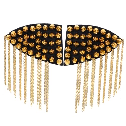 TEMPNAP 2 Stück Quasten Schulterklappen Dekorative Nieten Epauletten für Kostüme für Cosplay Halloween und Stilvolles Design Gold TEMPNAP 2 Stück Quasten Schulterklappen Dekorative Nieten Epauletten für Kostüme für Cosplay Halloween und Stilvolles Design Gold von TEMPNAP