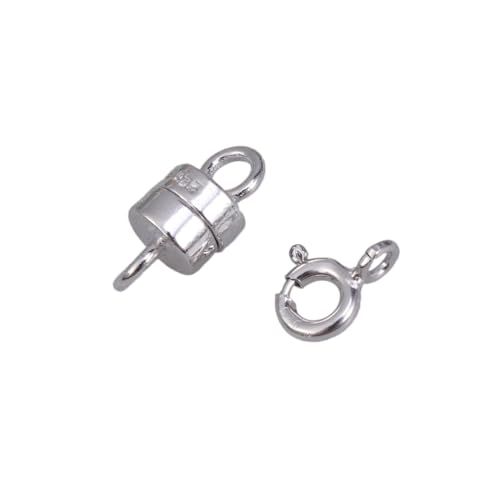 TEMPNAP 2 Stück Sterlingsilber Schmuckverschluss mit Federring und Magnetverschluss Langlebige DIY Armband und Halskettenverbinder Sicherer Verschluss für Handgefertigten Schmuck Silber TEMPNAP 2 Stück Sterlingsilber Schmuckverschluss mit Federring und Magnetverschluss Langlebige DIY Armband und Halskettenverbinder Sicherer Verschluss für Handgefertigten Schmuck Silber von TEMPNAP