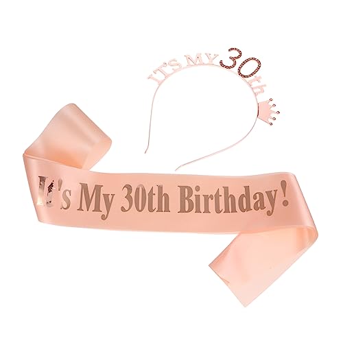 TEMPNAP 2 Stück Stirnband Geburtstagsgeschenk Party Anzieh Accessoires Haarbänder Für Mädchen Junggesellinnenabschiedskronen Geburtstagsdekorationen Happy 30Th Birthday von TEMPNAP